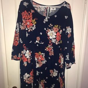 Old Navy Blue Floral Dress, Size XL